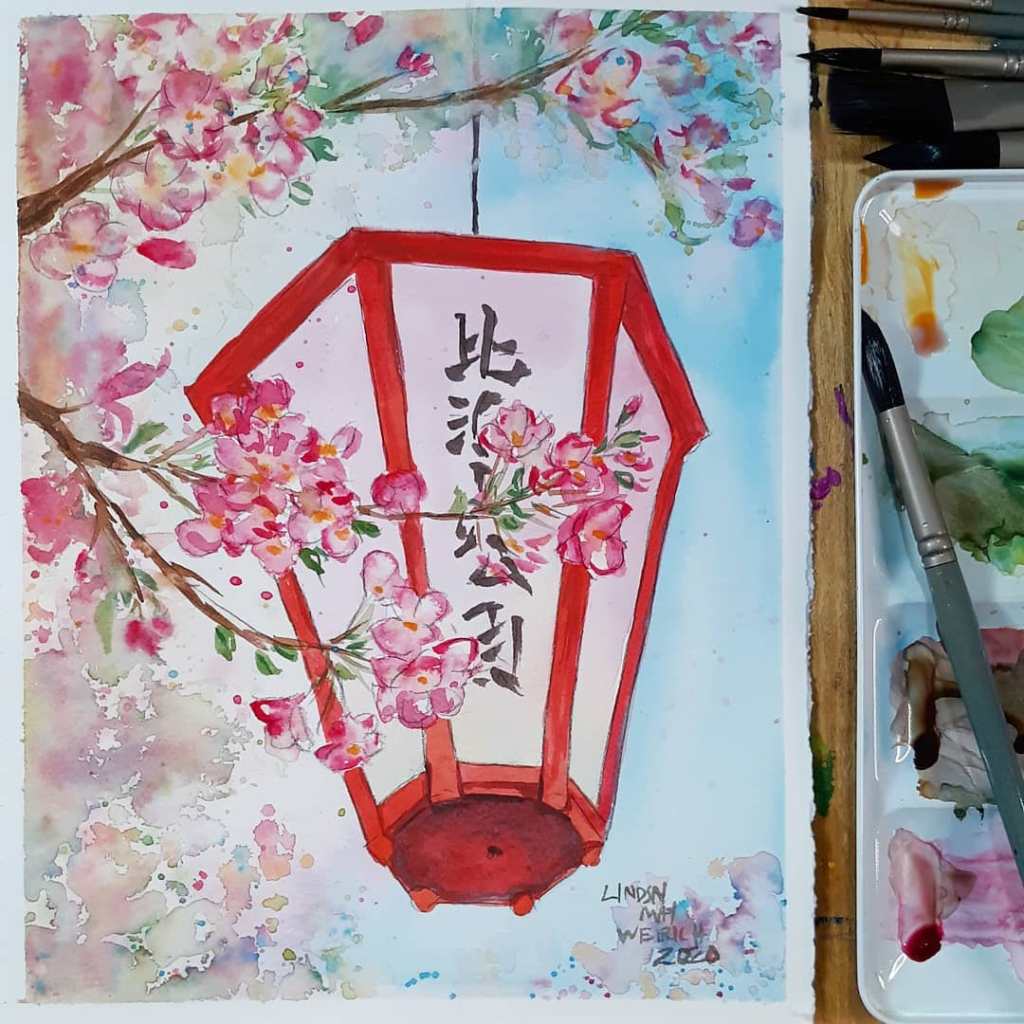 cherry blossom painting
