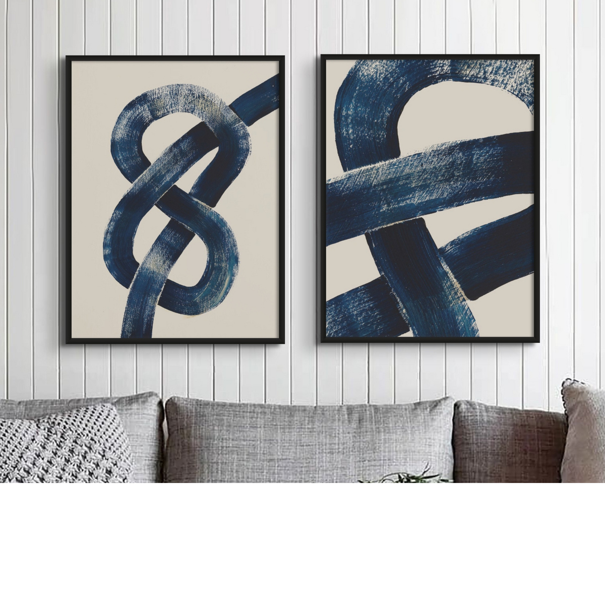 blue abstract wall art